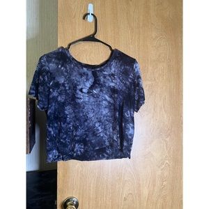 Black tie dye crop top size medium